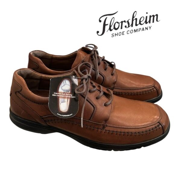 New Florsheim Men\'s Tamarack Cognac Leather Lace Shoes 14 main image 6